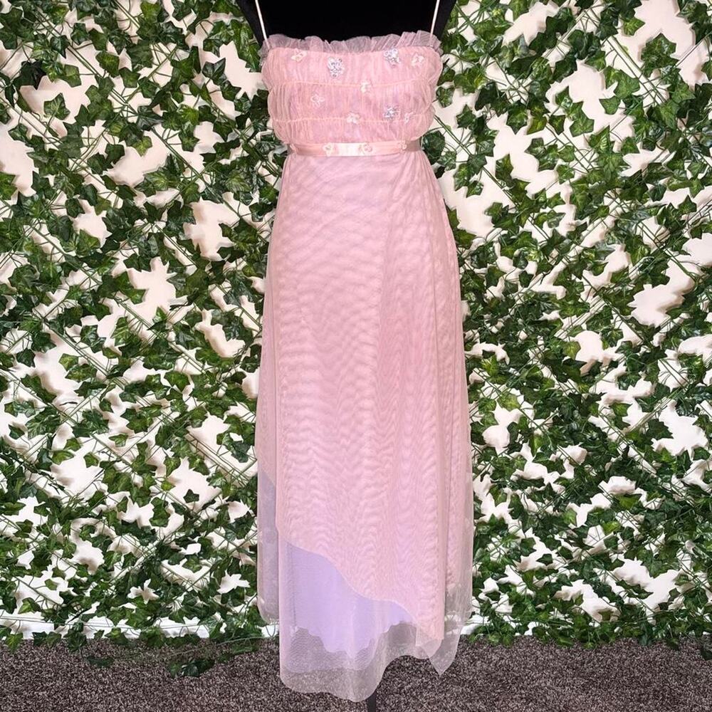 Rare beautiful unique fairy core dress with floral embellishments
